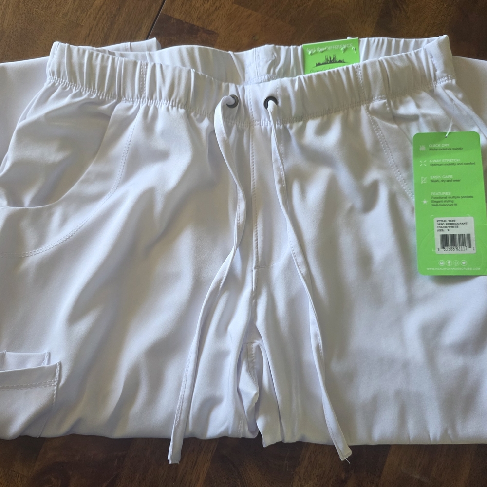 Healing Hands White Scrub Pants